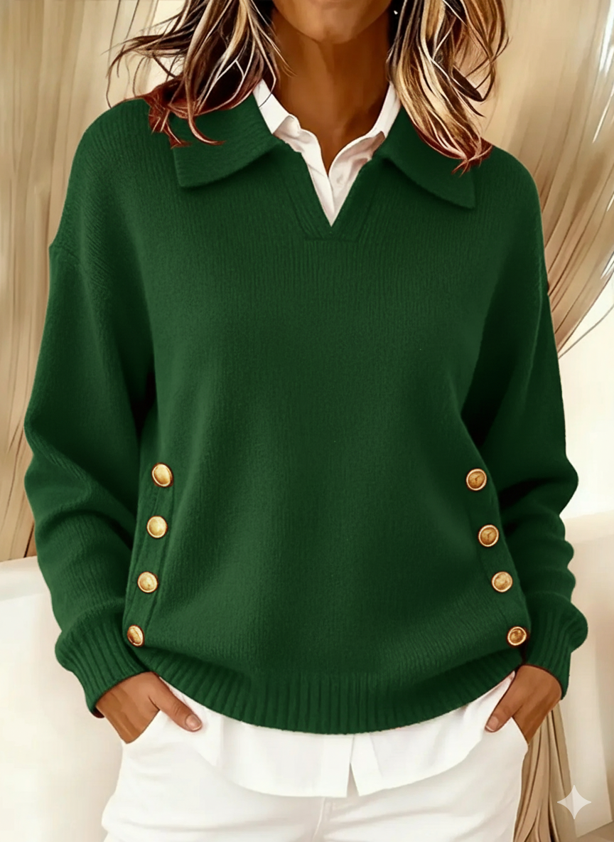 Yvonne | Pull Col en V avec Col Rabattu