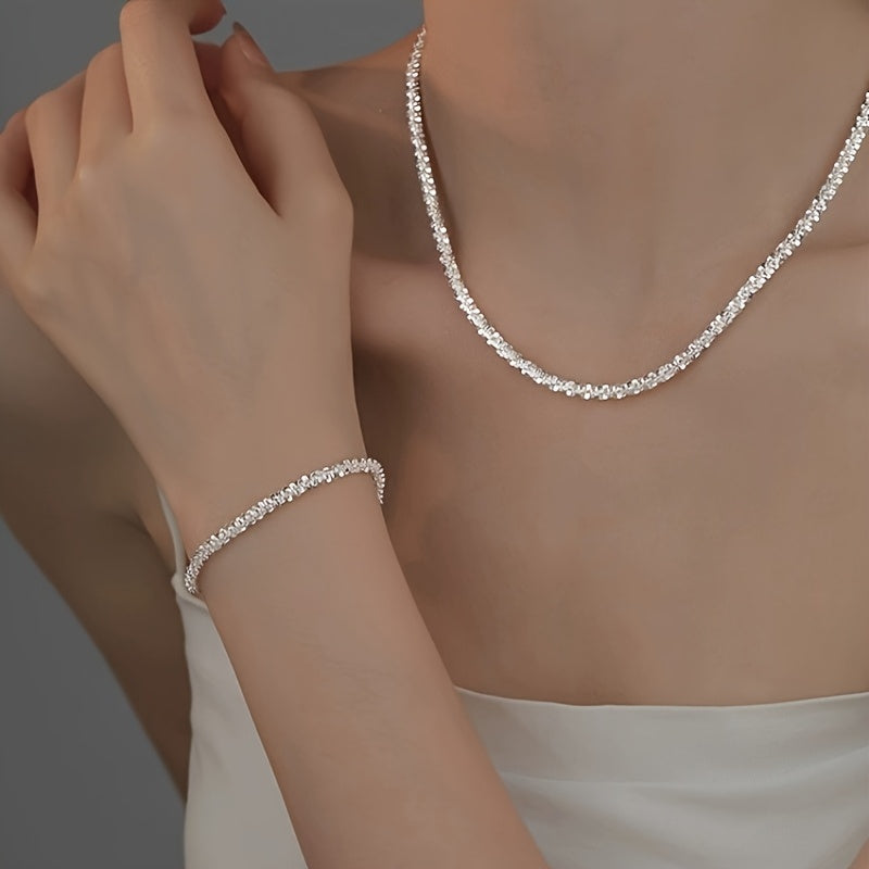 Lucie | Set Collier & Bracelet Scintillant Minimaliste