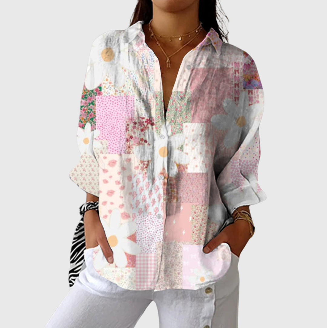 Élodie | Blouse Fluide à Motifs