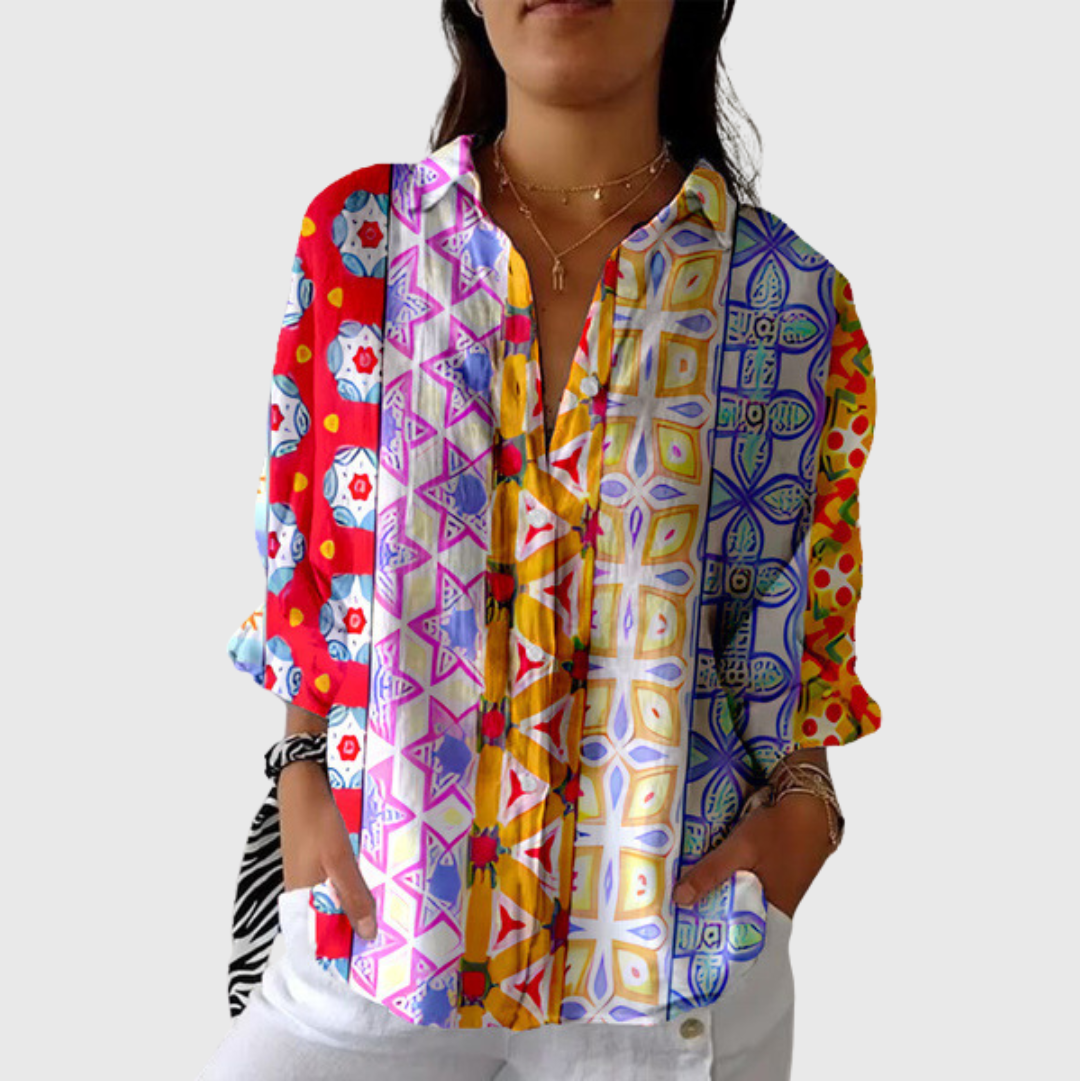 Léonore | Blouse à Motifs Colorés