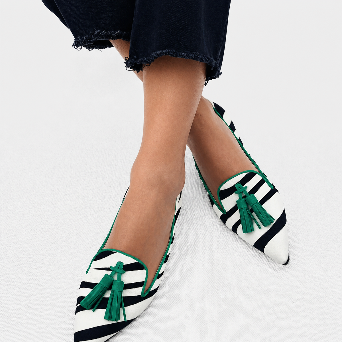 Oriane | Mocassins Zèbre Vert