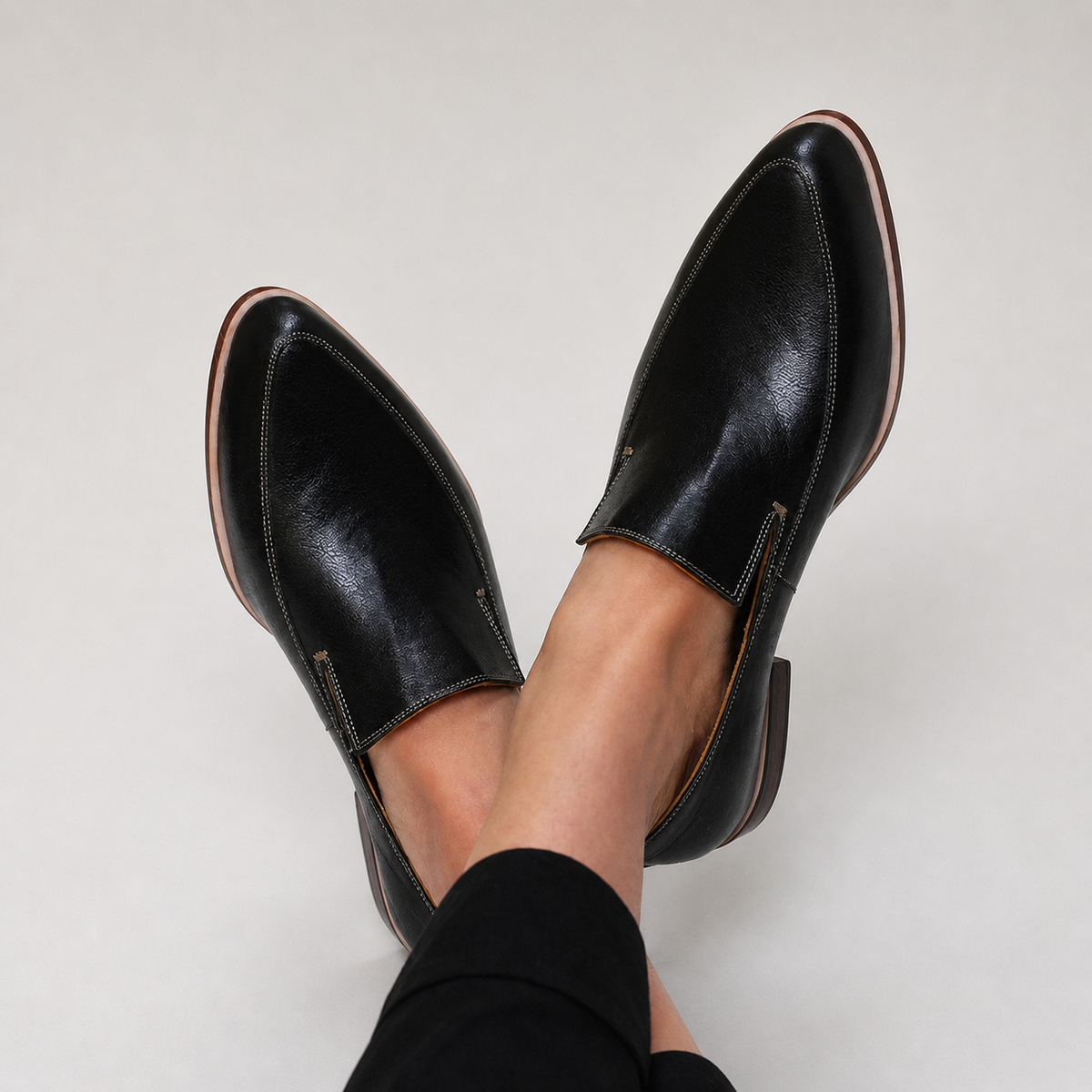 Zoé | Mocassin Patchwork Noir