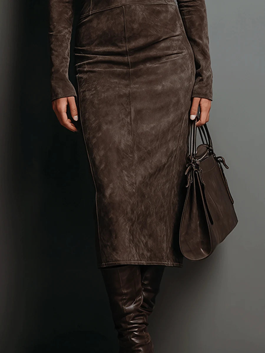 Lorraine | Robe Midi Longue Marron