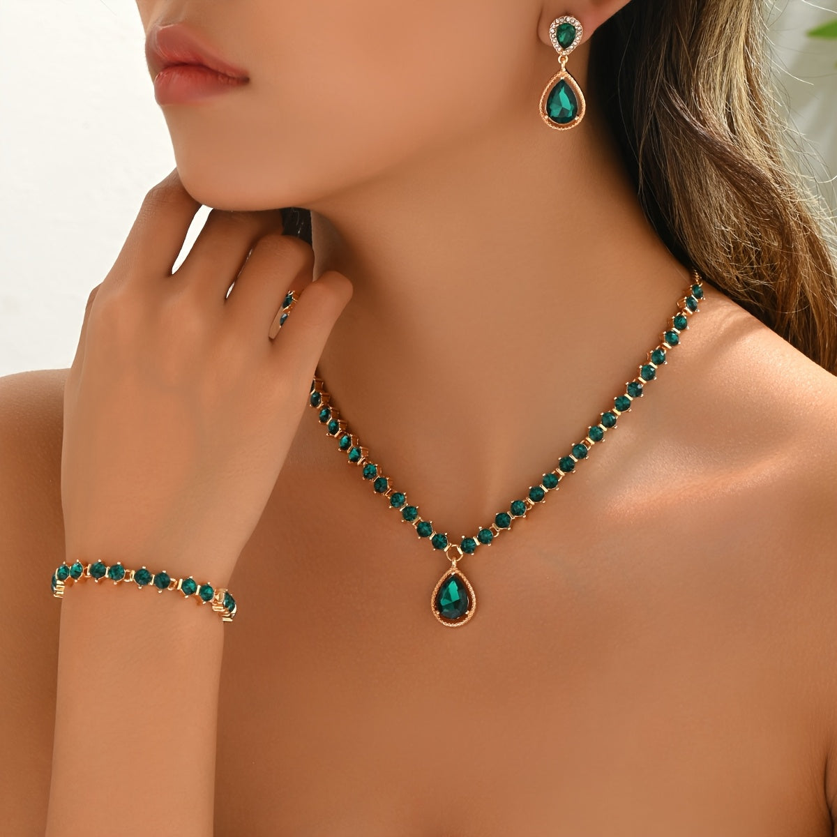 Fantine | Set Bijoux Cristal Géométrique Élégant