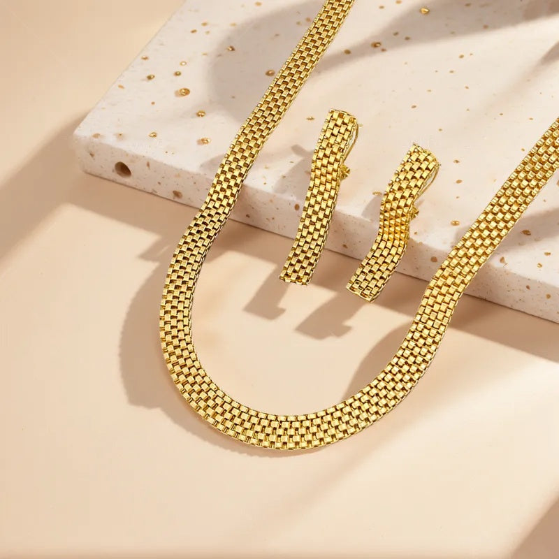 Aurélie | Set Collier Long, Bracelet & Boucles d'Oreilles Raffiné