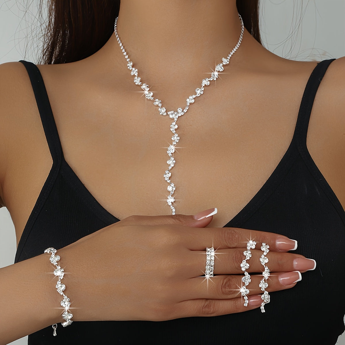 Valentine | Set Bijoux Fleur Étincelante Haut de Gamme