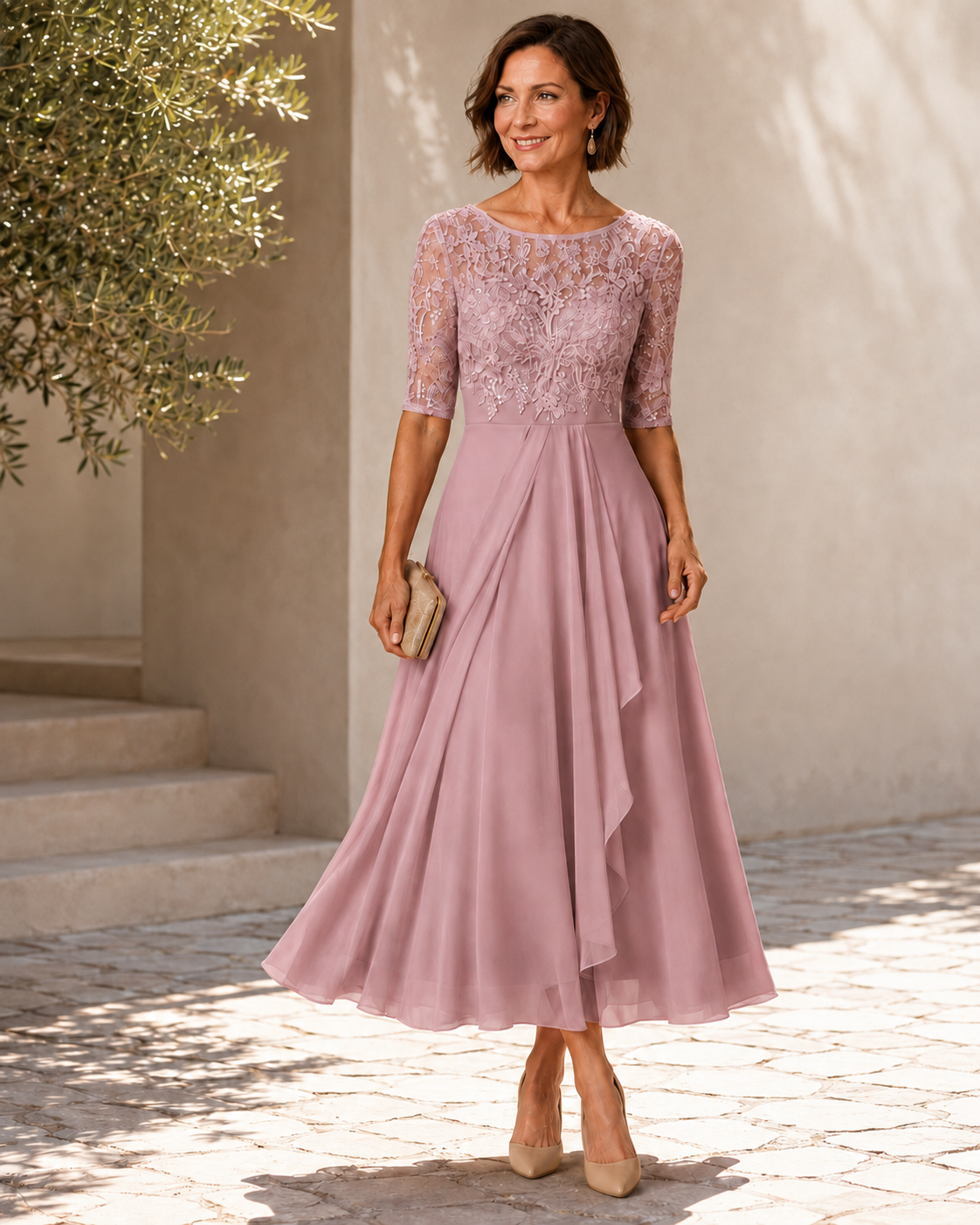 Rose | Robe Midi Flatteuse