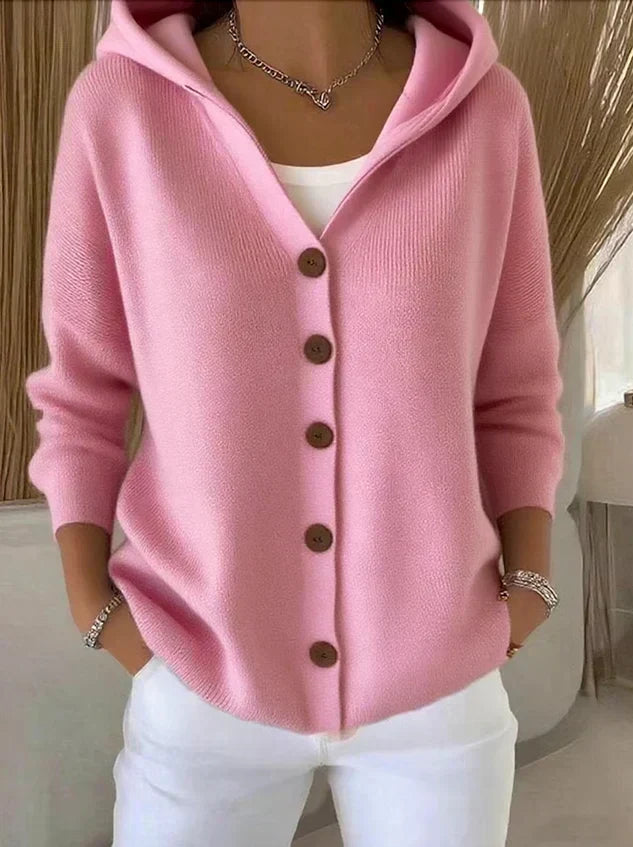 Adrienne | Cardigan à Capuche Boutonné