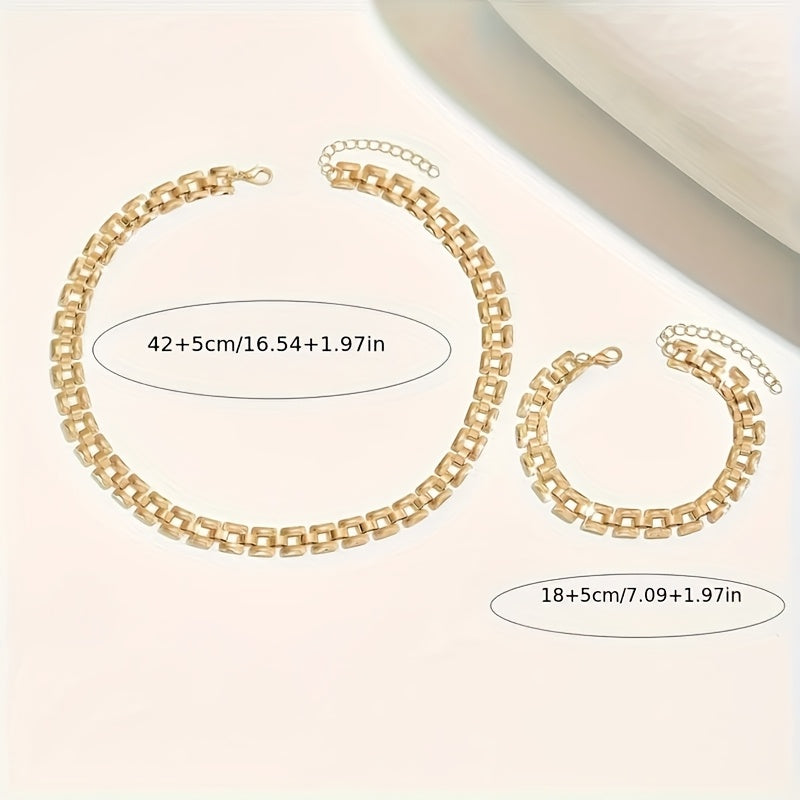 Bertille | Set Collier & Bracelet Boucle Carrée