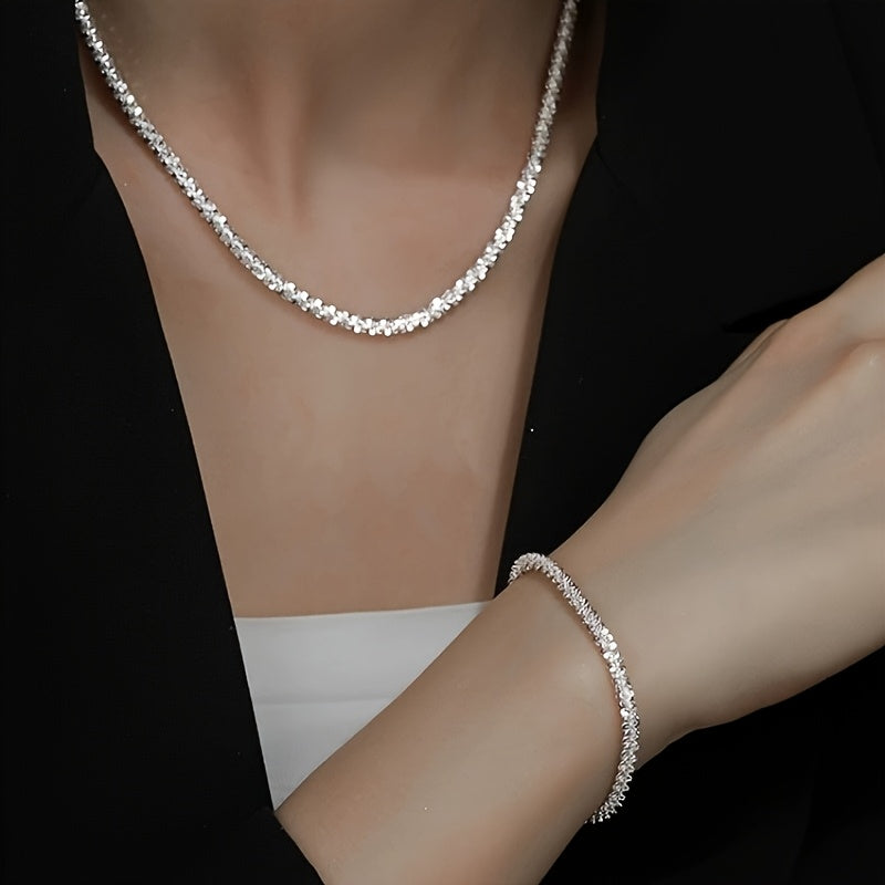 Lucie | Set Collier & Bracelet Scintillant Minimaliste