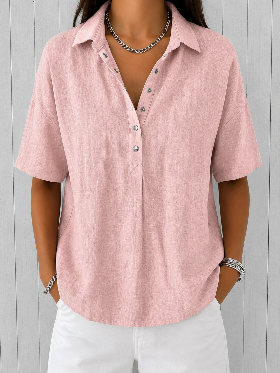 Ève | Blouse à Col et Boutons