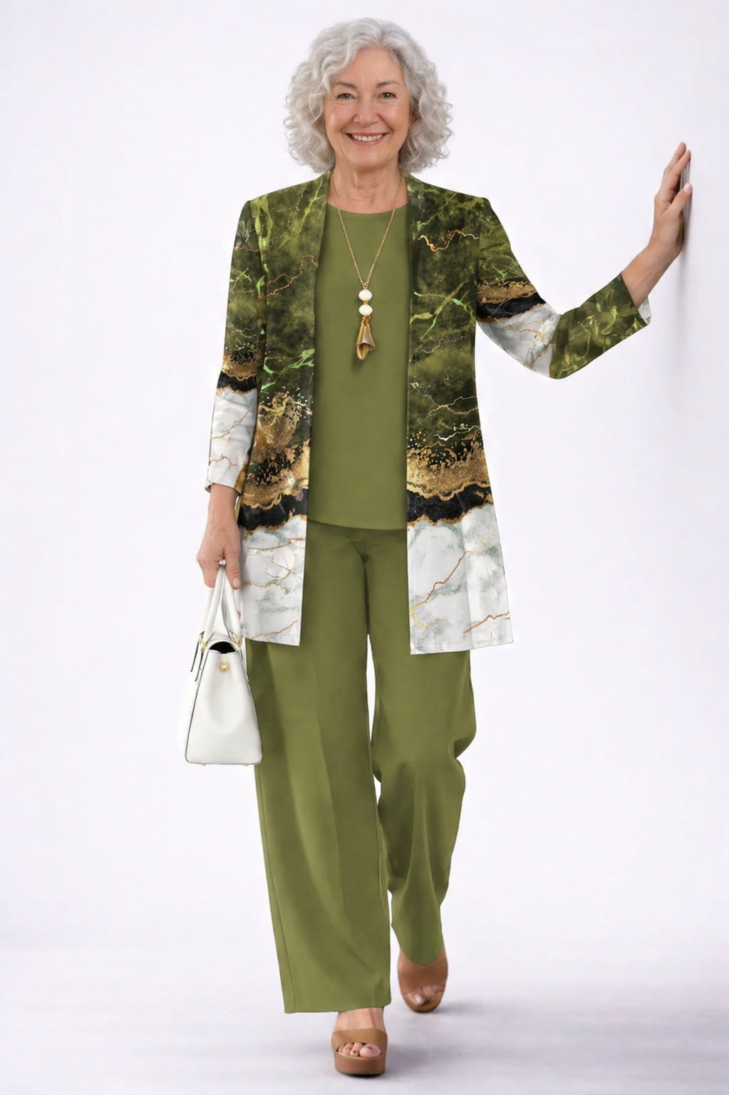 Debora | Ensemble 3 pièces vert olive