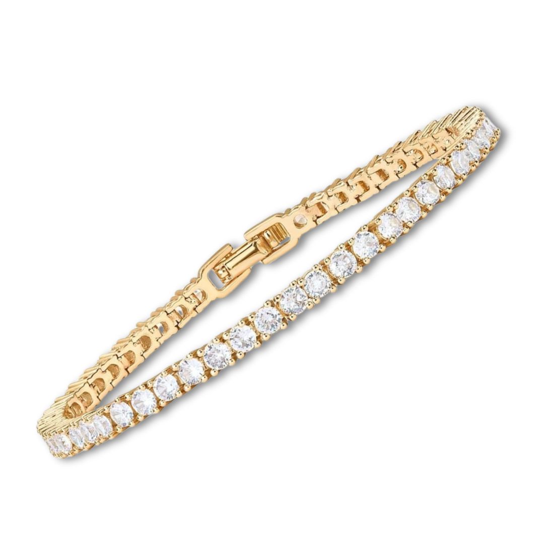 Aurore | Bracelet Tennis Doré en Moissanite