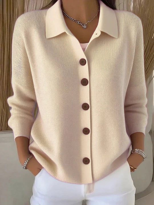 Joséphine | Cardigan à Col Boutonné