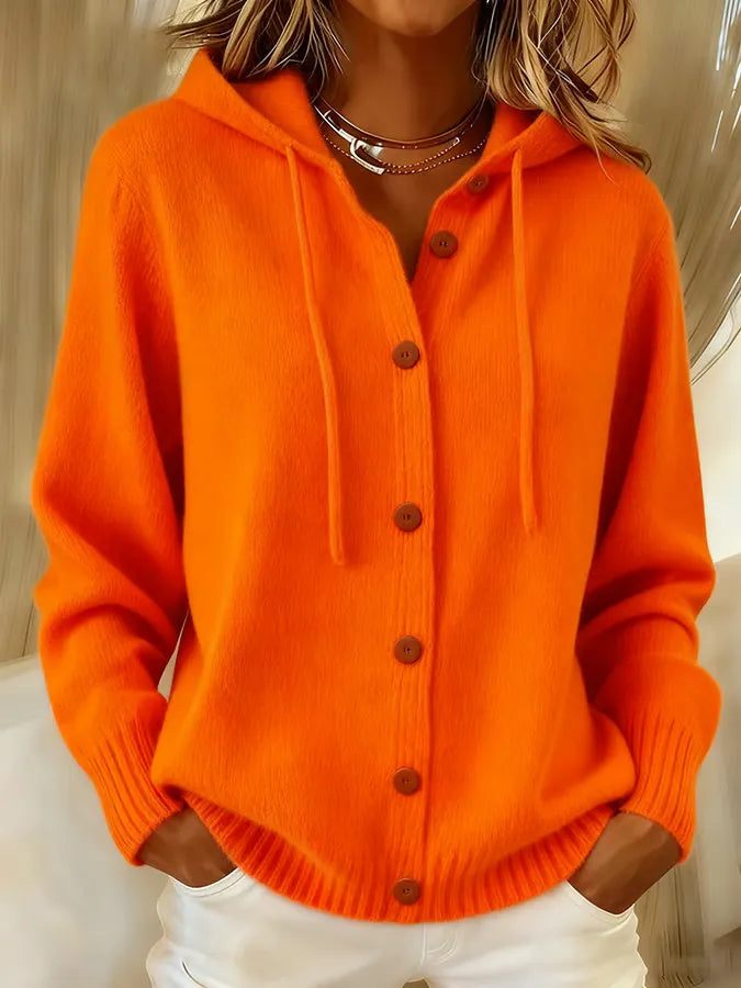 Brigitte | Cardigan Sweat à Capuche Boutonné Cocooning