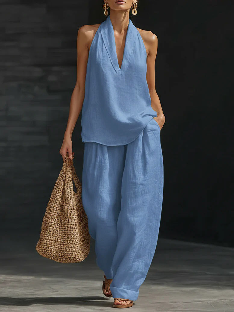 Nathalie – Ensemble sans manches et pantalon large