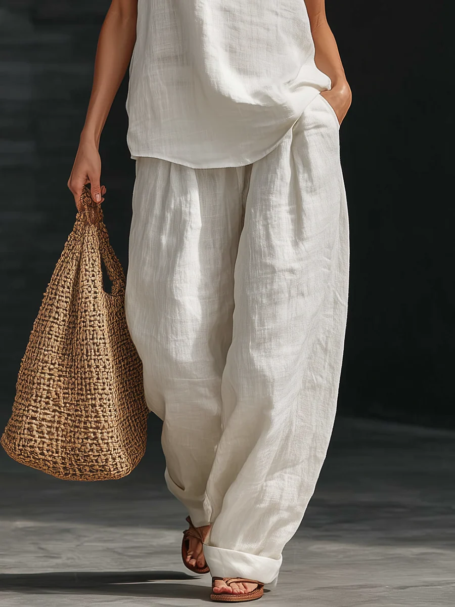 Nathalie – Ensemble sans manches et pantalon large