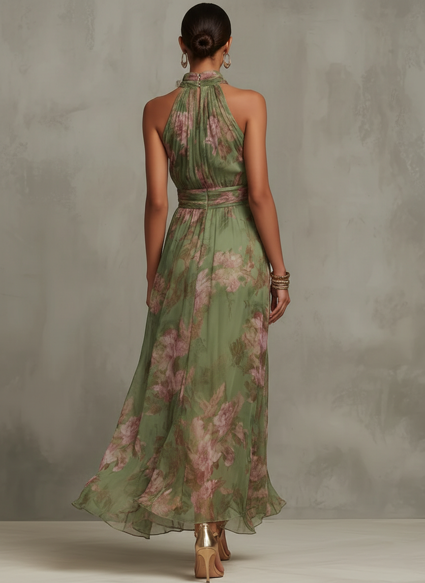Serena | Robe maxi fleurie à emmanchure américaine
