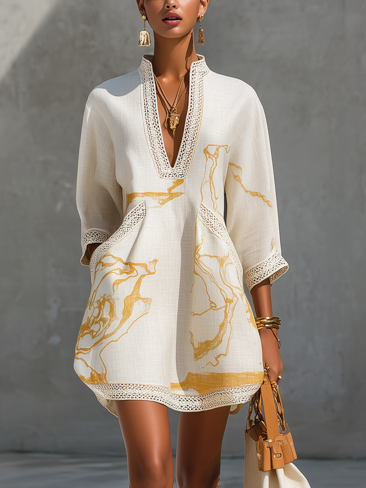 Aube | Mini Robe Noire et Dorée