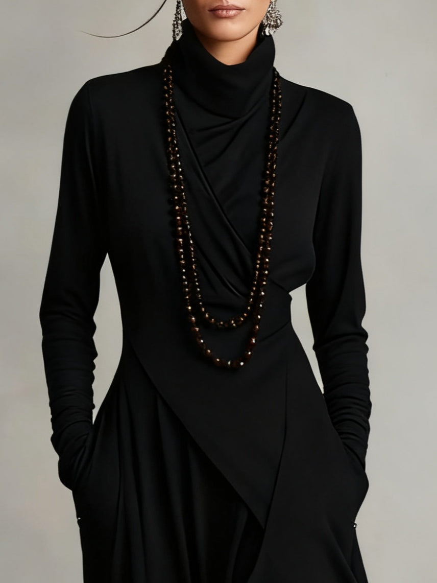 Iris | Robe Maxi Violette Asymétrique Plissée