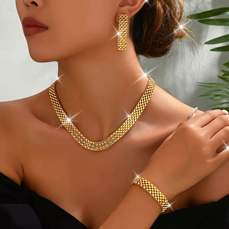Aurélie | Set Collier Long, Bracelet & Boucles d'Oreilles Raffiné