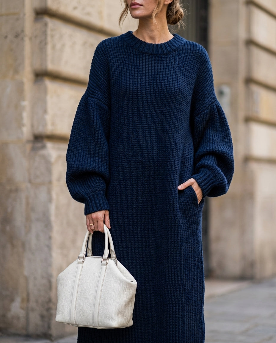 Adèle | Robe Maxi Oversize Côtelée