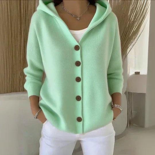 Adrienne | Cardigan à Capuche Boutonné