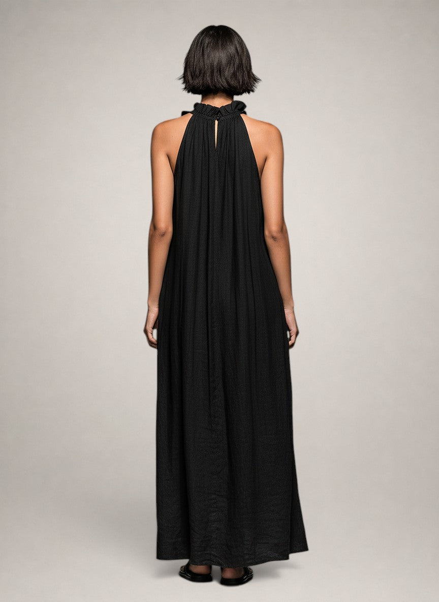 Léonore | Robe Maxi Sans Manches, Volants
