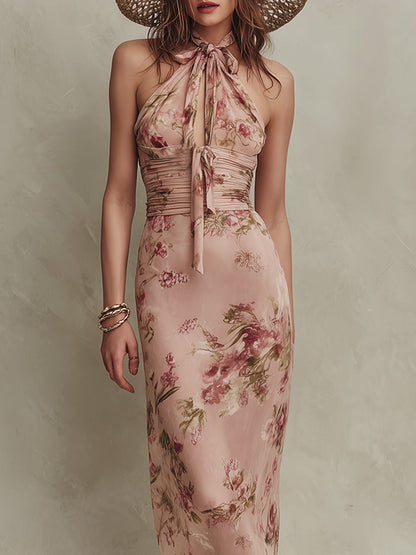 Lia | Robe maxi à imprimé floral élégant et encolure goutte d'eau
