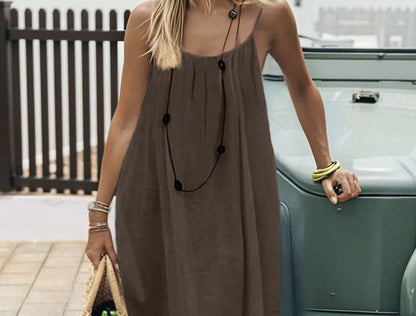 Perle | Mini Robe Unie, Froncée, Dos Nu