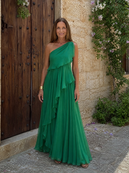 Thérèse | Robe Maxi À Une Épaule À Volants