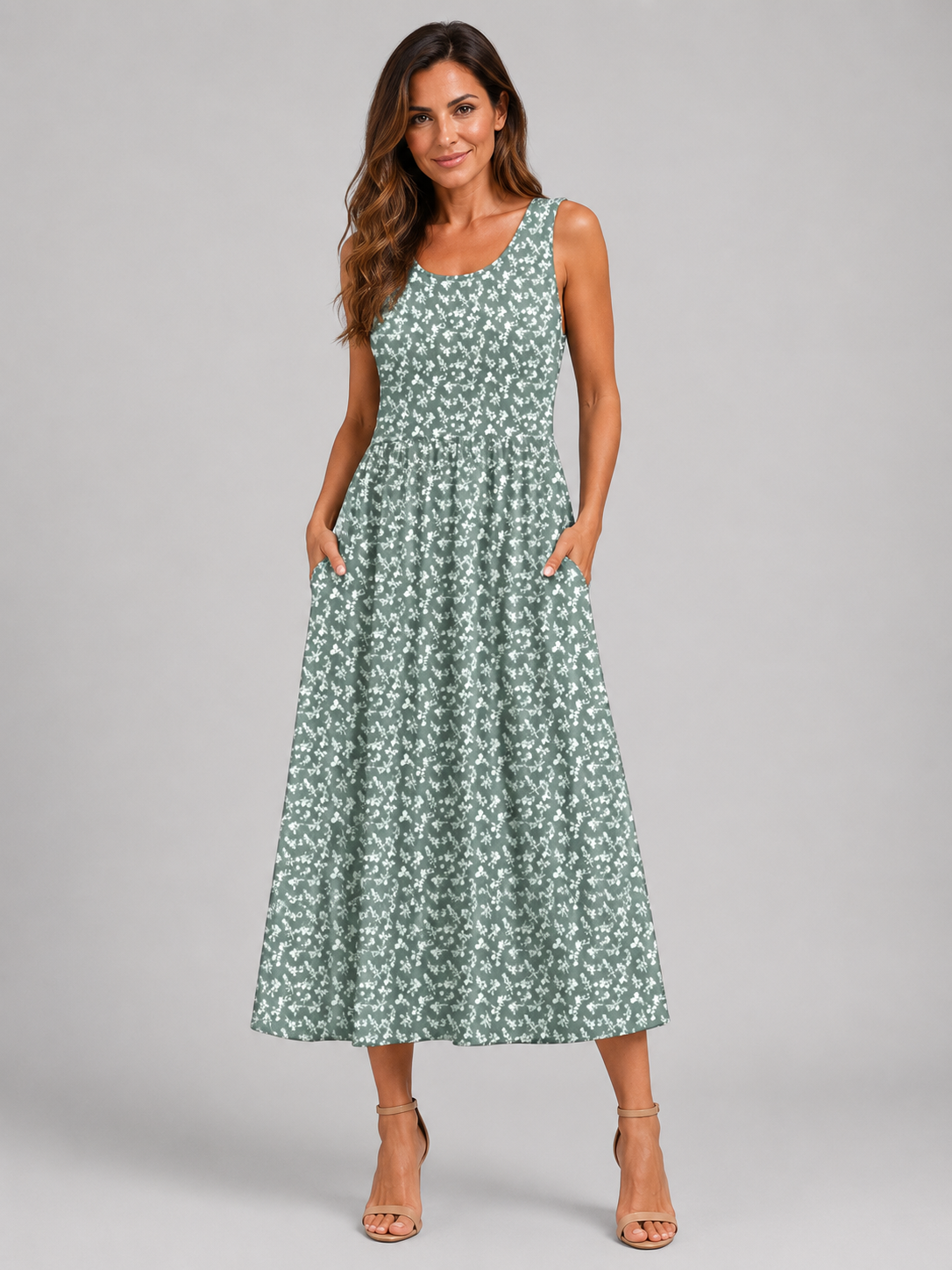 Françoise | Robe Midi Bohème, Col Halter