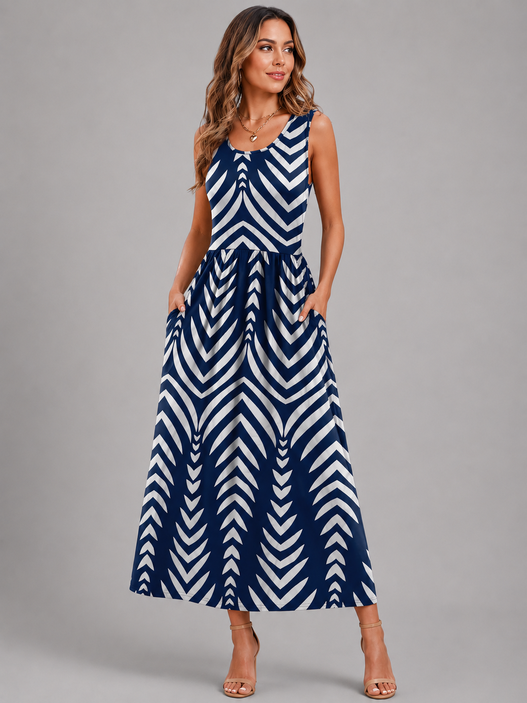 Françoise | Robe Midi Bohème, Col Halter