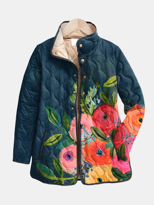 Amandine | Veste Matelassée Imprimé Floral Vintage