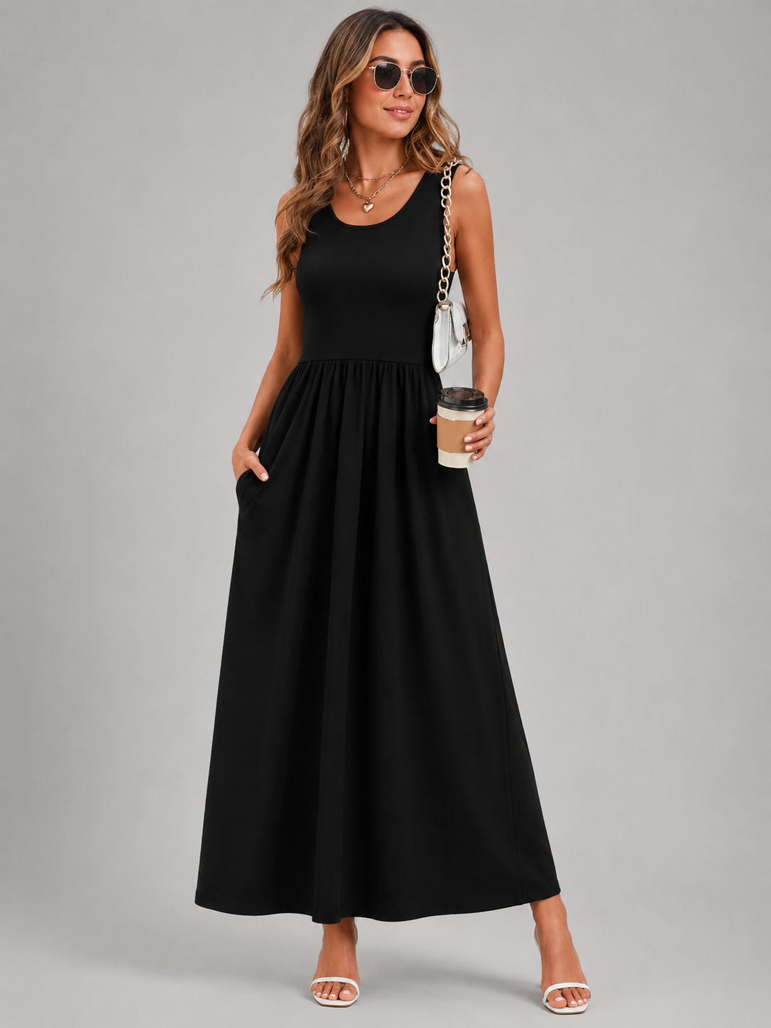 Françoise | Robe Midi Bohème, Col Halter