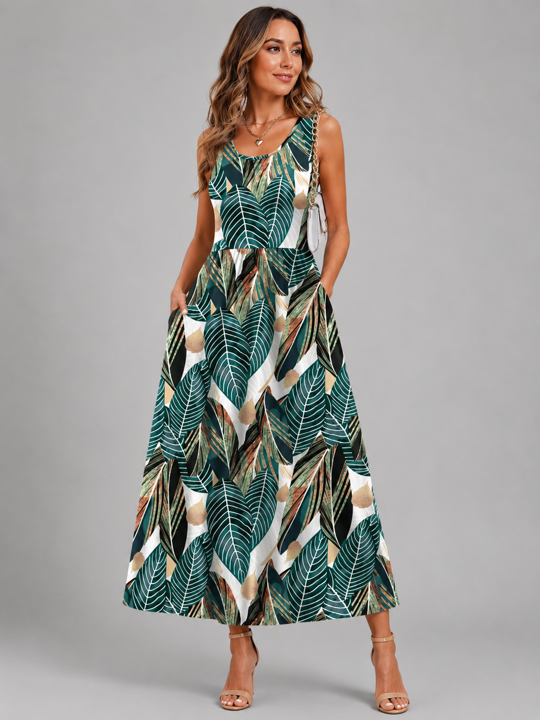 Françoise | Robe Midi Bohème, Col Halter