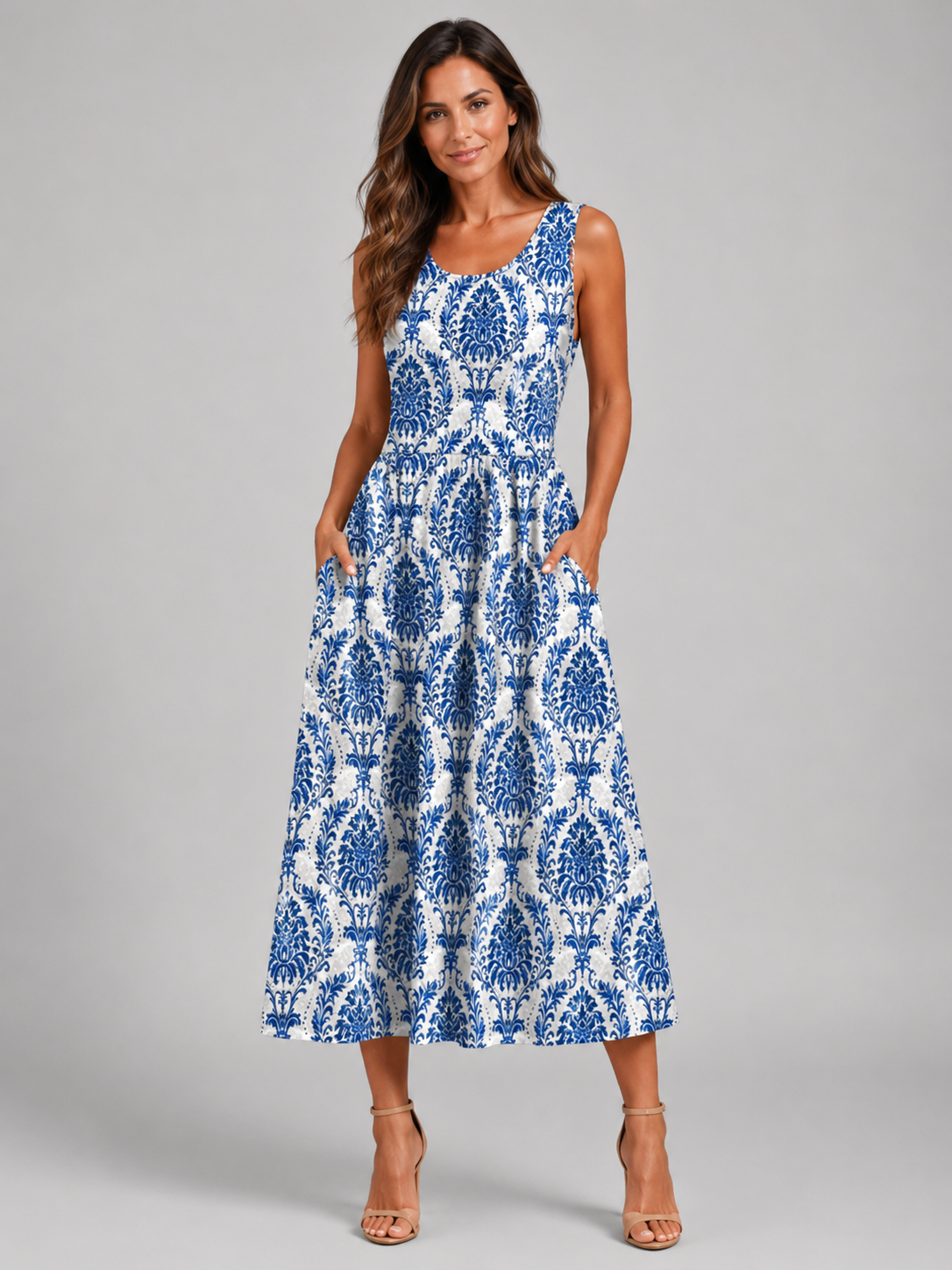 Françoise | Robe Midi Bohème, Col Halter