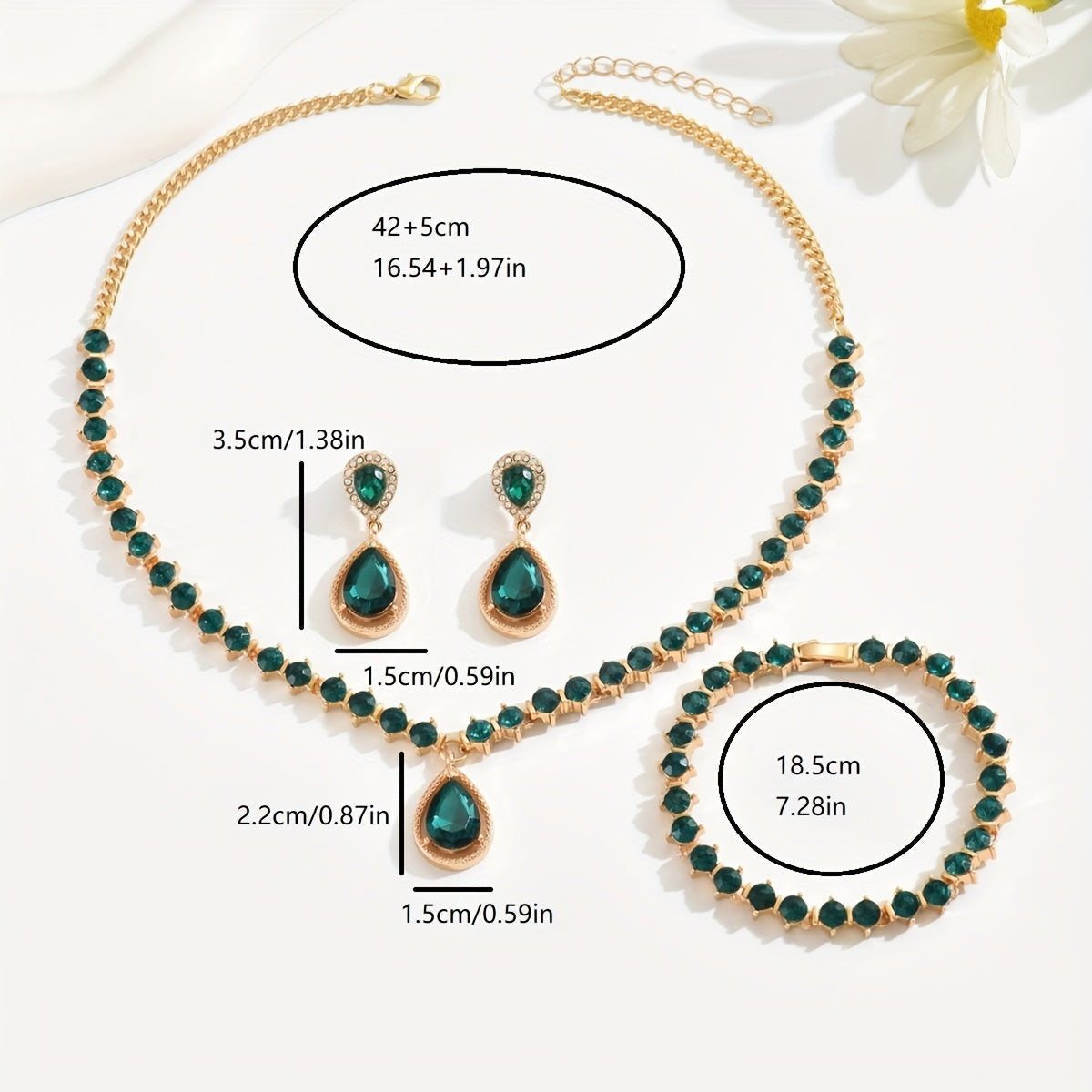 Fantine | Set Bijoux Cristal Géométrique Élégant