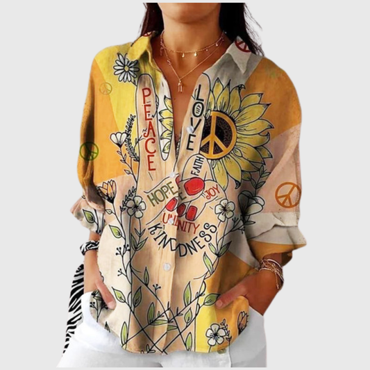 Solène | Blouse à Motifs Jaune