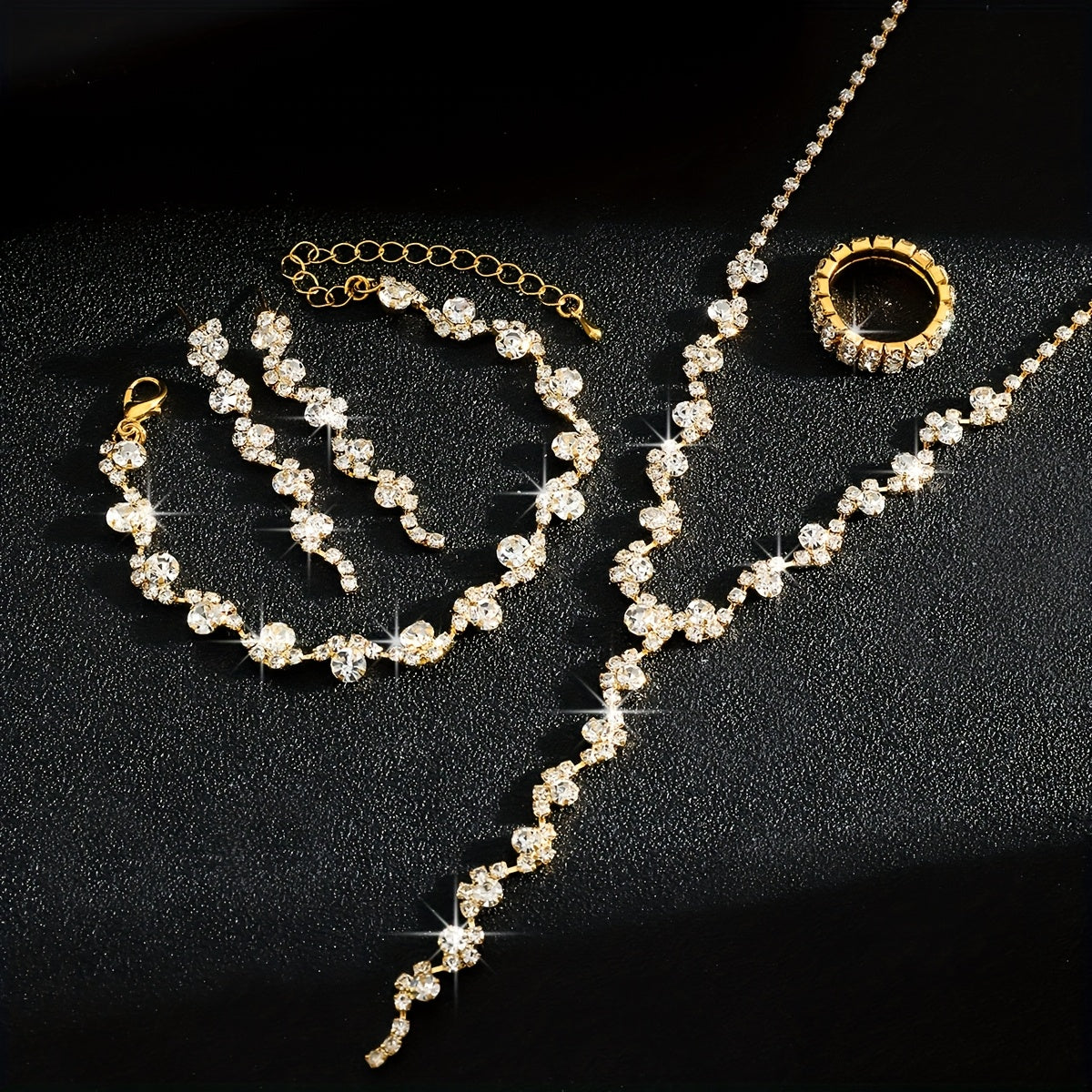 Valentine | Set Bijoux Fleur Étincelante Haut de Gamme