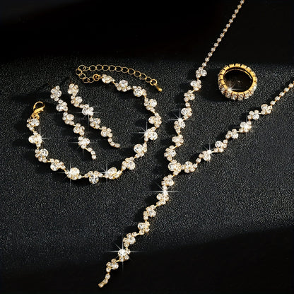 Valentine | Set Bijoux Fleur Étincelante Haut de Gamme