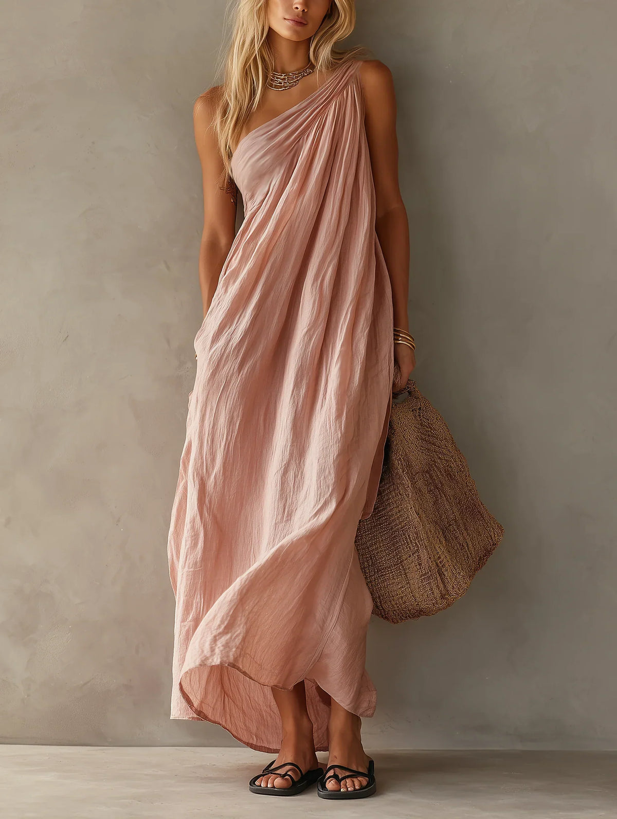 Priscille | Robe Maxi Élégante Sans Manches à Une Épaule