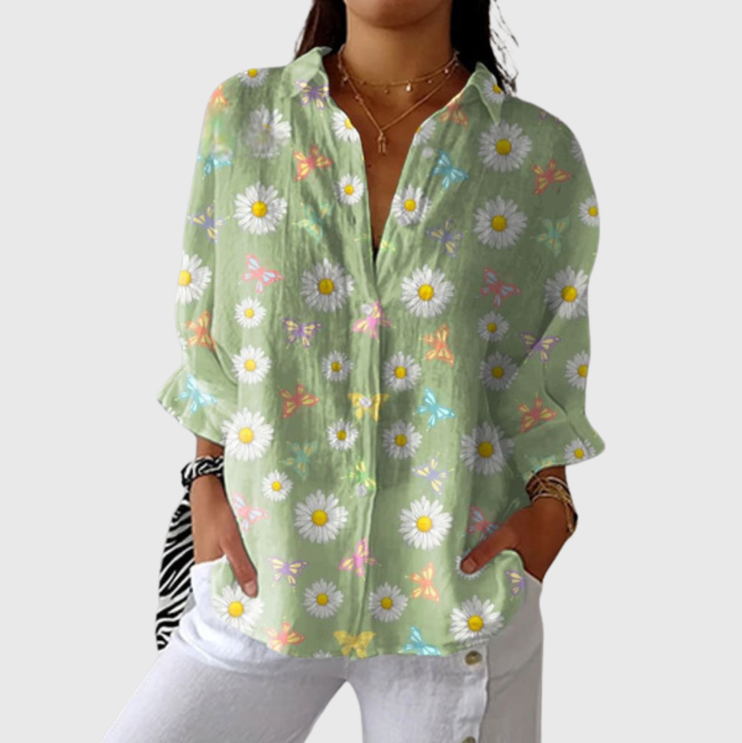 Coralie | Blouse à Motifs Graphiques