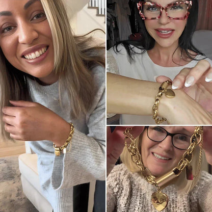 Juliette | Bracelet Chaîne Dorée Cœur