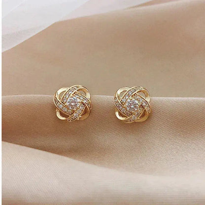 Roseline | Boucles d'Oreilles Spirale Florale Dorées