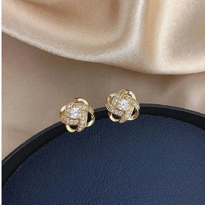 Roseline | Boucles d'Oreilles Spirale Florale Dorées