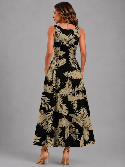Françoise | Robe Midi Bohème, Col Halter