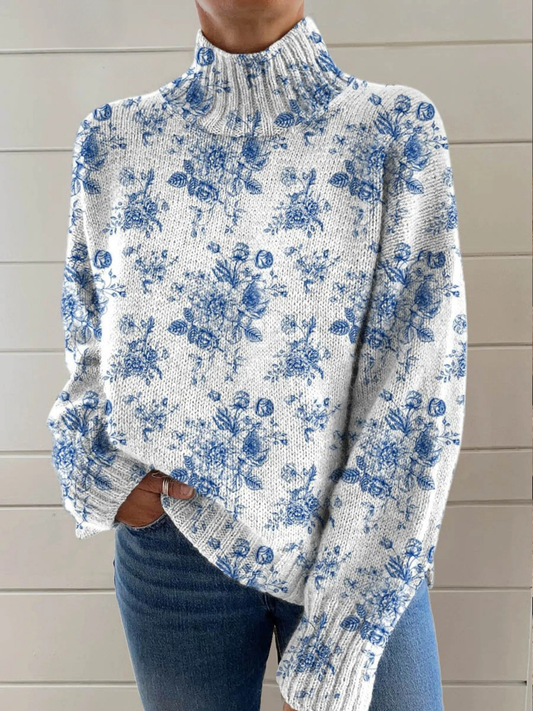 Désirée | Pull Col Monté Fleuri