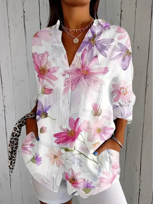 Dalila | Blouse Vive et Artistique à Boutons