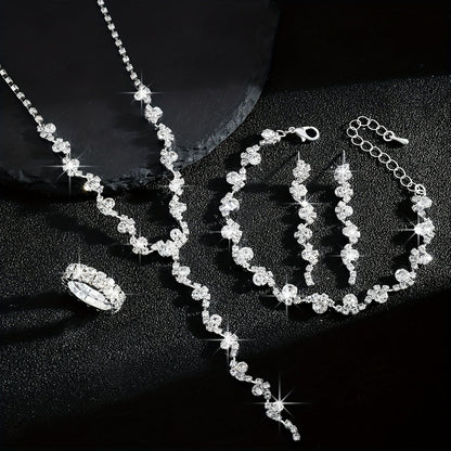 Valentine | Set Bijoux Fleur Étincelante Haut de Gamme